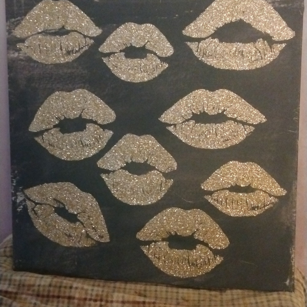 Pretty lips sign black background